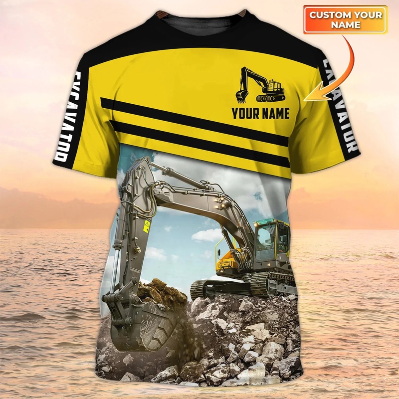 Heavy Equipment Names - Camiseta Masculina Personalizada com Sua Imagem,